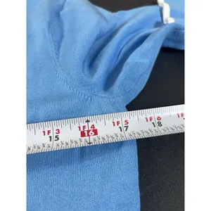 Lands End Supima Cotton Sweater Small Blue Sailboat Nautical Coastal Preppy thumbnail 9