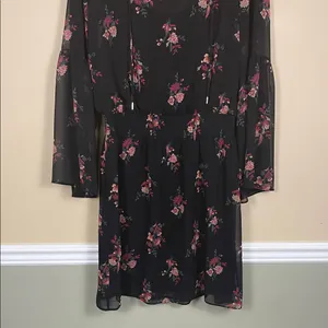 White House Black Market Women’s Boho Floral Print Flared Long Sleeve Dress thumbnail 3