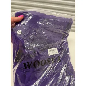 WOOSEA Purple Mermaid Ruffle Bodycon Evening Gown Split Maxi Dress Medium thumbnail 4