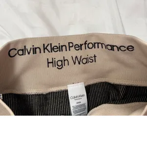 Calvin Klein Performance Womens Ribbed High Waist Biker Shorts Tan PFSS8548 thumbnail 4