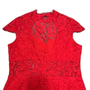 Saylor Jane Mini Dress Bold Red Peekaboo‎ Lace Sexy Date Night Cutout Size Small thumbnail 7