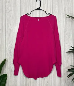 Free People Movement Bella Layer Henley Top Passion Fruit size S Small thumbnail 3