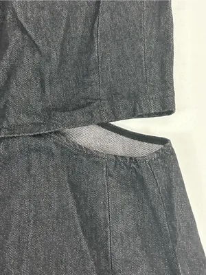 Zara Side Cut Out Black Denim Dress Size S NWT thumbnail 9