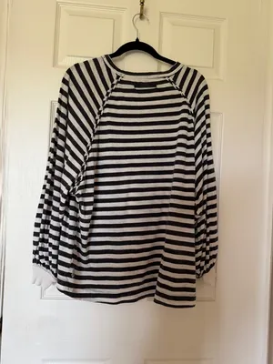 FREE PEOPLE MOVEMENT She's Everything Stripe Shirt In Black/ White - XS thumbnail 5