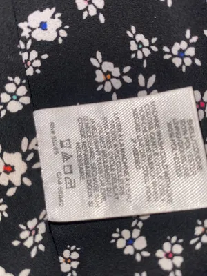 Express Barcelona Cami Black White Ditsy Floral Reversible Scalloped Neck Size L thumbnail 7