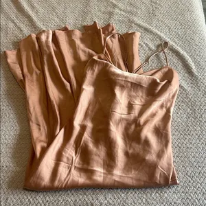 ASTR The Label Palisades Nude Color Cowl Slip Midi Dress Large thumbnail 3
