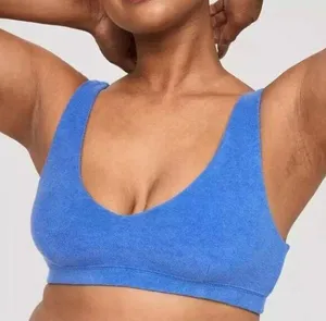 Aerie NEW Offline Terry Recharge Least Support Bra Blue Size Large L thumbnail 1