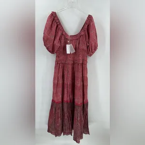 Ro’s Garden Percy Woven Baltistan Print Ruffle Trim Square‎ Neck Maxi Dress thumbnail 3