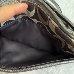 COACH Gray Signature Canvas Wristlet thumbnail 5