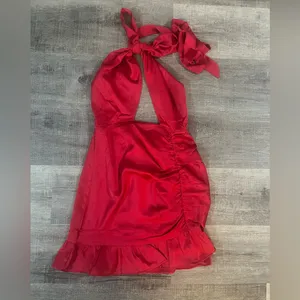 HELLO MOLLY The Showstopper Mini Dress in Red thumbnail 4
