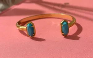 Kendra Scott Bangle Bracelet Gold/Blue thumbnail 1