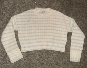 Sincerely Jules Striped Cropped Crewneck Sweater XS thumbnail 1