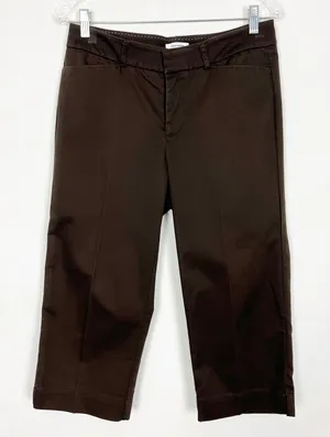 Dockers Mid-Rise Curvy Brown Capri Pants Size 6 Cotton Stretch Y2K City Girl thumbnail 1