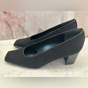 Stuart Weitzman Black Gore-Tex Rainaway Pumps Block Heel Women’s 8AAA Square Toe thumbnail 4