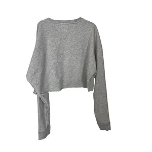 Tommy Hilfiger Womens XL Sporty Crop Top Sweatshirt Heather Gray Blocked Design thumbnail 6