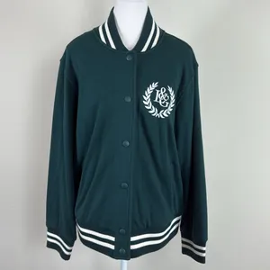 Lou & Grey Women's Forest Green Varsity Jacket Size‎ Medium thumbnail 2