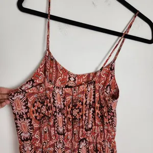 Purple Snow Wide Leg Jumpsuit Bohemian Ethnic Print Palazzo Spaghetti Straps M thumbnail 11