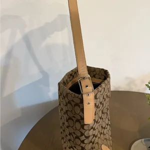 Coach Tan and Brown Signature Handbag thumbnail 5