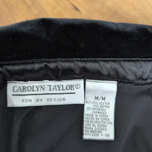 Carolyn Taylor Vintage Ladies' Black Velour Button Up Shirt Medium thumbnail 2