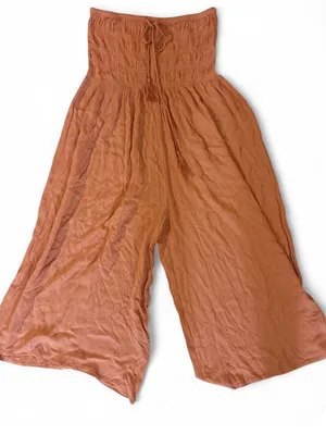 O'Neill Wide-Leg Smocked Waist Pants in Light Orange thumbnail 1