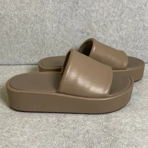 H&M Platform Slide Sandals Women's Size 40 US‎ 9 Taupe Brown Padded Chunky EUC thumbnail 3