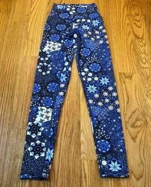 Aerie move high waist blue geometric leggings XS thumbnail 1
