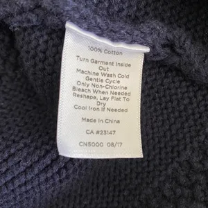 Talbots 100% Cotton Navy Blue Knit Sweater Medium thumbnail 6