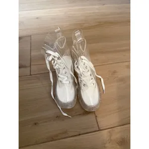 NEW Crystal Clear Boots Platform Lace Up Transparent 7 thumbnail 4