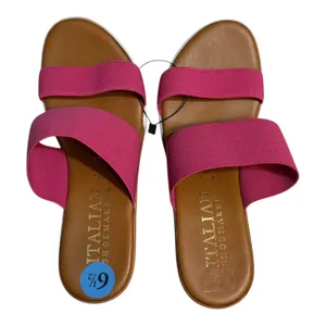 Italian Shoemakers Pink Double Strap Wedge Slide Sandals NWOB Women's 6.5 thumbnail 3