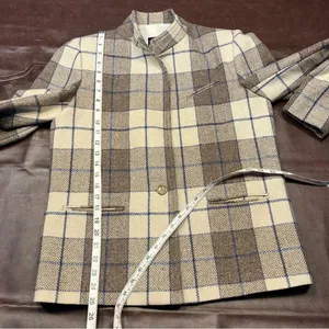 Vintage Bianca Plaid Single Button Wool Blazer‎ Jacket Womens 12 Preppy Classic thumbnail 4