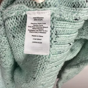 Talbots Mint Cable Knit Sweater L Fisherman‎ Old Money Coastal Grandma Preppy thumbnail 6