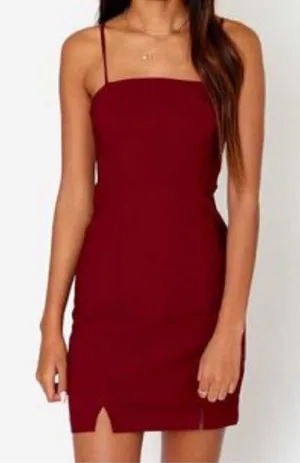 Altar’d State NWT Burgundy Spaghetti Strap Mini Dress Size XS thumbnail 1