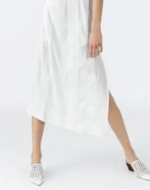 Zara White Embroidered Lace Trim Dress with Side Vents thumbnail 10