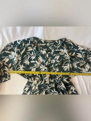 Abercrombie & Fitch Green and White Floral Romper thumbnail 4