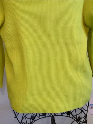Nanette Lepore Kasper Neon Lime Chain-Trim Crewneck Sweater thumbnail 3