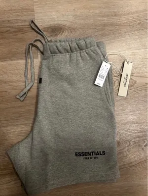 Essentials Small dark oat shorts new Gray thumbnail 2