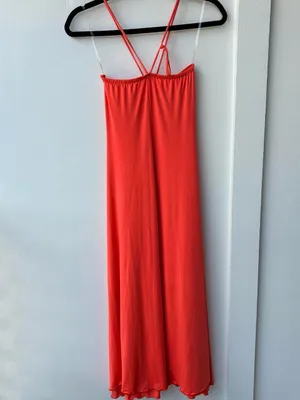 Sincerely Jules Orange maxi dress with cami halter straps thumbnail 6