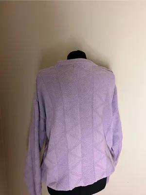 Van Heusen Vintage Lavender Textured Crewneck Sweater thumbnail 4