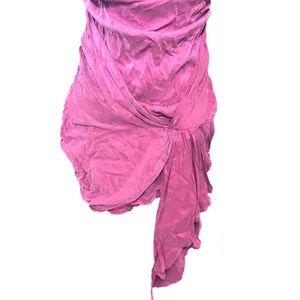 For Love & Lemons Allie Ruched Cowl Neck Draped Mini Dress Magenta Pink M NWT thumbnail 5