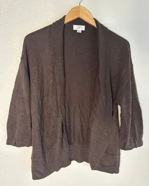 Loft Rabbit Hair Brown Sweater Cardigan Cozy Preppy Grandma Winter Layer thumbnail 1