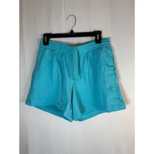 Champion Sweat Shorts Womens Size S Aqua Blue Drawstring Pockets thumbnail 2