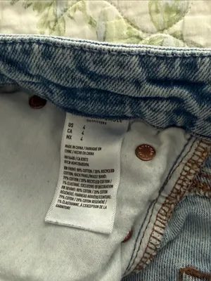 American Eagle Outfitters Light Blue Distressed Denim Shorts thumbnail 4