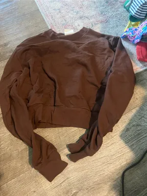 Aritzia Sunday best Brown Women's Cropped Crewneck Sweatshirt thumbnail 5