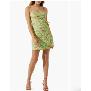 Astr‎ Women's Floral Spring Green Mini Keyhole Wrap Dress Size Small thumbnail 2