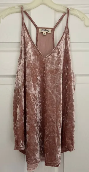 Blush Velvet Tank Boutique Pink Size L thumbnail 1