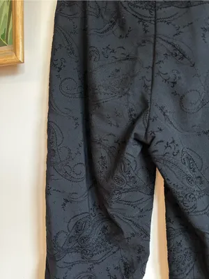 Cache Vintage Tonal Paisley Jacquard Pants Womens 4 Black thumbnail 4