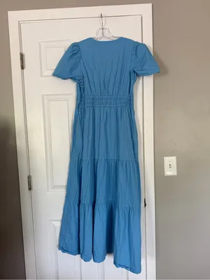 Quince Aqua Blue Long Maxi Dress Summer thumbnail 6