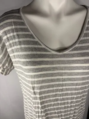 Pink Lily Gray and White Striped Maxi Dress thumbnail 3