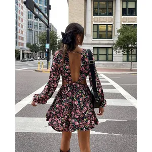 The Drop x Lauravanessa NWT Floral Cutout Mini Dress Black‎ Multi Size M thumbnail 3