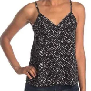 NWT Abound Black Ivory Polka Dot Cami Top V-Neck Spaghetti Strap Size Small thumbnail 1